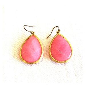 Pink Stone Drop Earrings